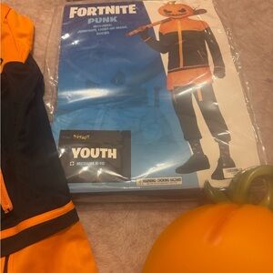 Spirit Fortnite Punk Youth Costume - Orange and Black